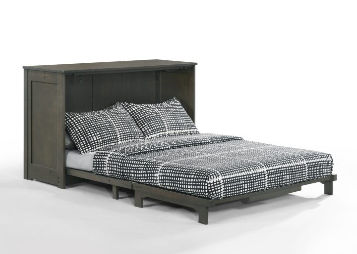 Night & Day Furniture Orion Full-Size Murphy Cabinet Bed with Premium Solid Foam Mattress, Quick Fold-Out Design – Stonewash Finish