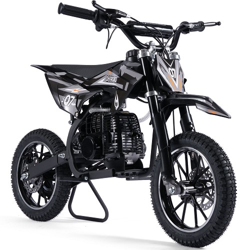 MotoTec Pioneer 49cc 2-Stroke Kids Gas Dirt Bike Black