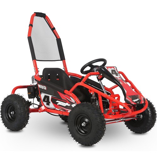 MotoTec Mud Kids Gas Powered 98cc Go Kart Full Suspension Red
