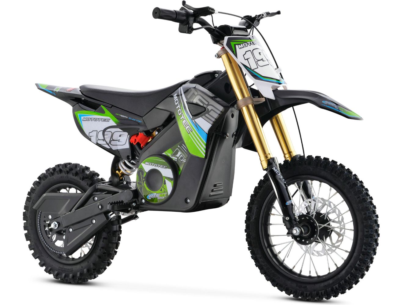 MotoTec 36v 1200w Pro Electric Dirt Bike Lithium Green