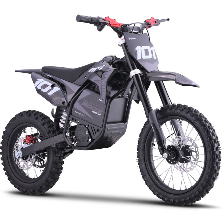 MotoTec 60v 2000w Pro Electric Dirt Bike Lithium Grey (HP115E)